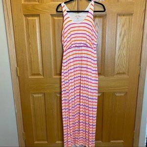 Gibson Latimer Tank Style Striped Maxi Dress Size Medium